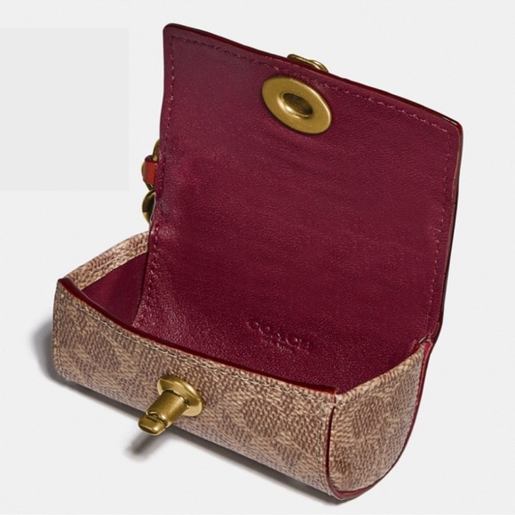 Coach Lipstick Holder In Signature Canvas tea rose turnlock - Picture 2 of 3